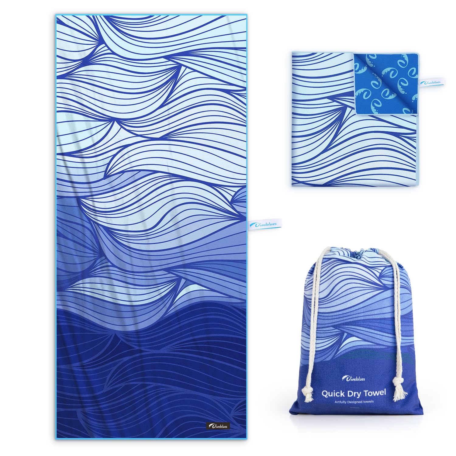 Diveblues Microfiber Beach Towel – Extra Large Sand Free Quick Dry Towel