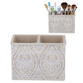 Makeup Brush and Toothbrush Holder Double, Cream, 14x10 cm - image 1