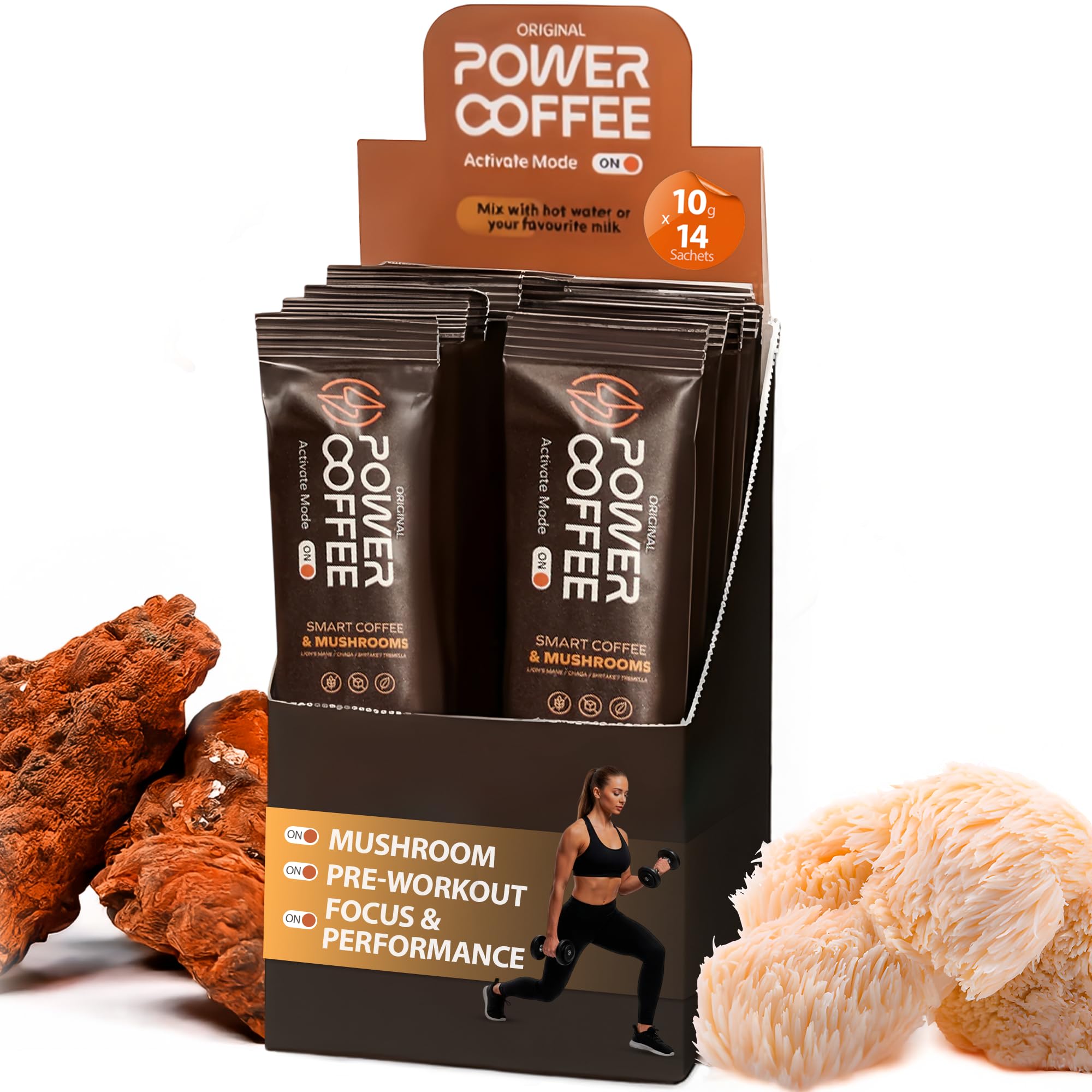 Keto Mushroom Coffee – MCT Oil & Lions Mane – 14 Sachets