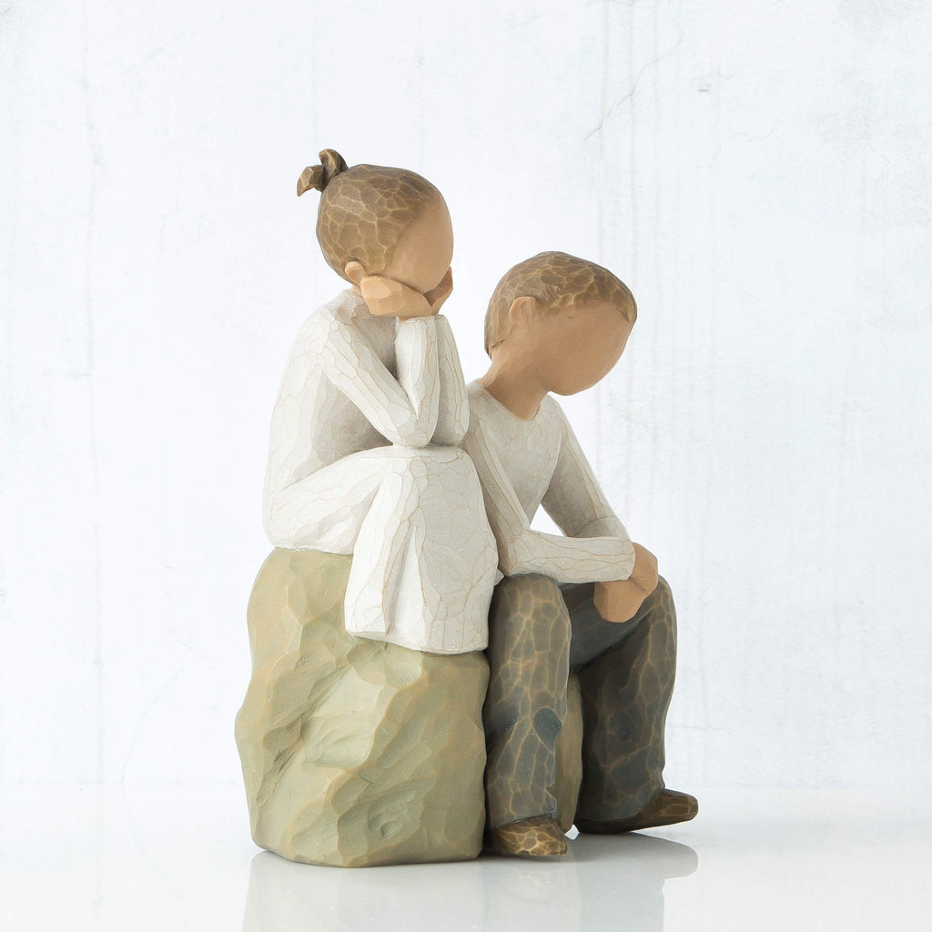 Willow Tree Brother and Sister Figurine - Hand-Painted 5.5 Inch Sculpture