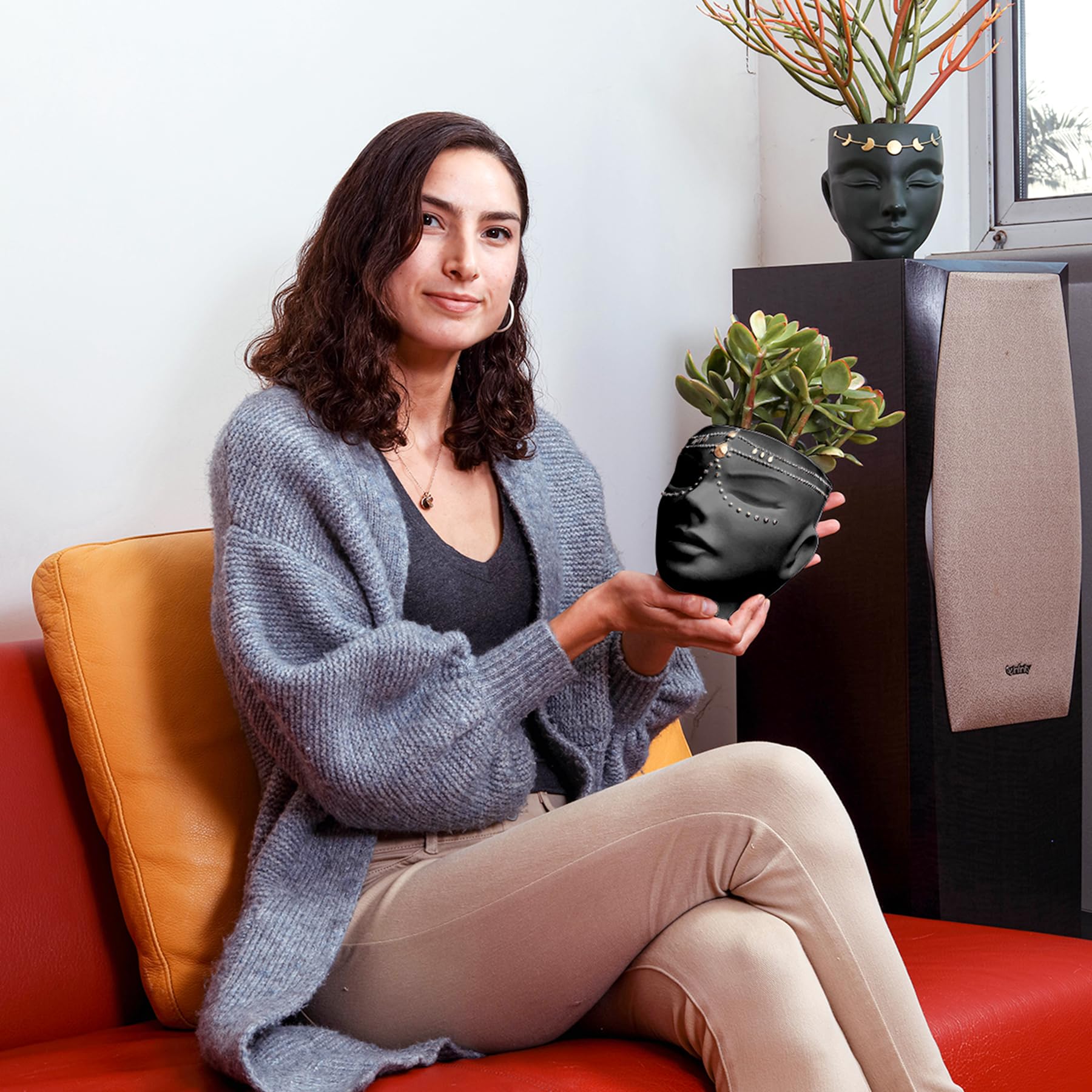 Bossa Linda Face Head Planter – Handmade Wall & Tabletop Succulent Pot