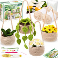 Karsspor Crochet Kit for Beginners – 4 PCS Hanging Potted Plants