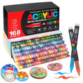 Laconile 168 Color Acrylic Paint Brush Markers for Rock Painting & DIY