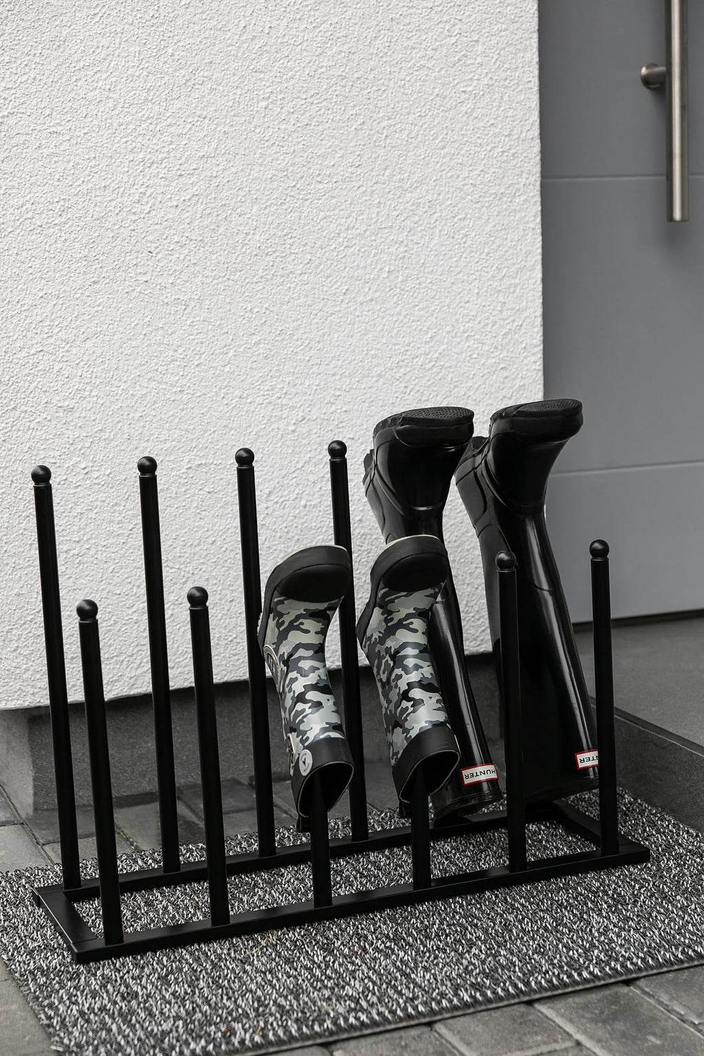 Jolof Store Welly Boot Rack – 6 Pair Steel Wellington Stand for Indoor Outdoor