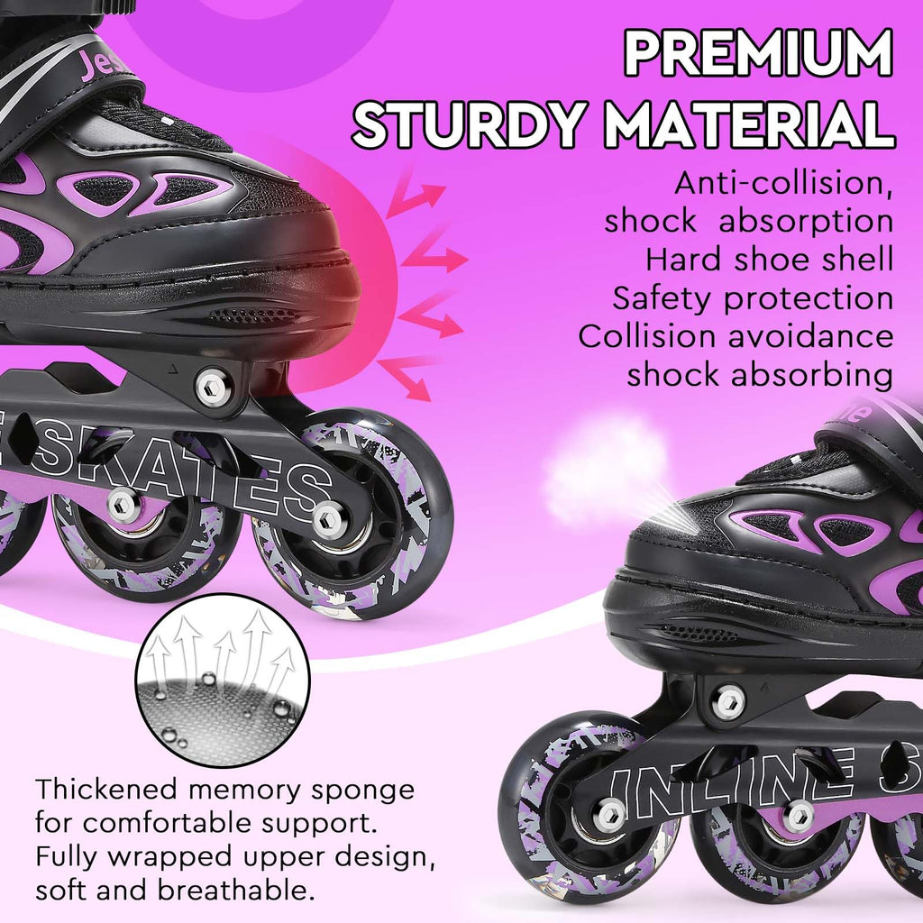 Jolof Store Kids Light Up Inline Skates - Adjustable Roller Blades