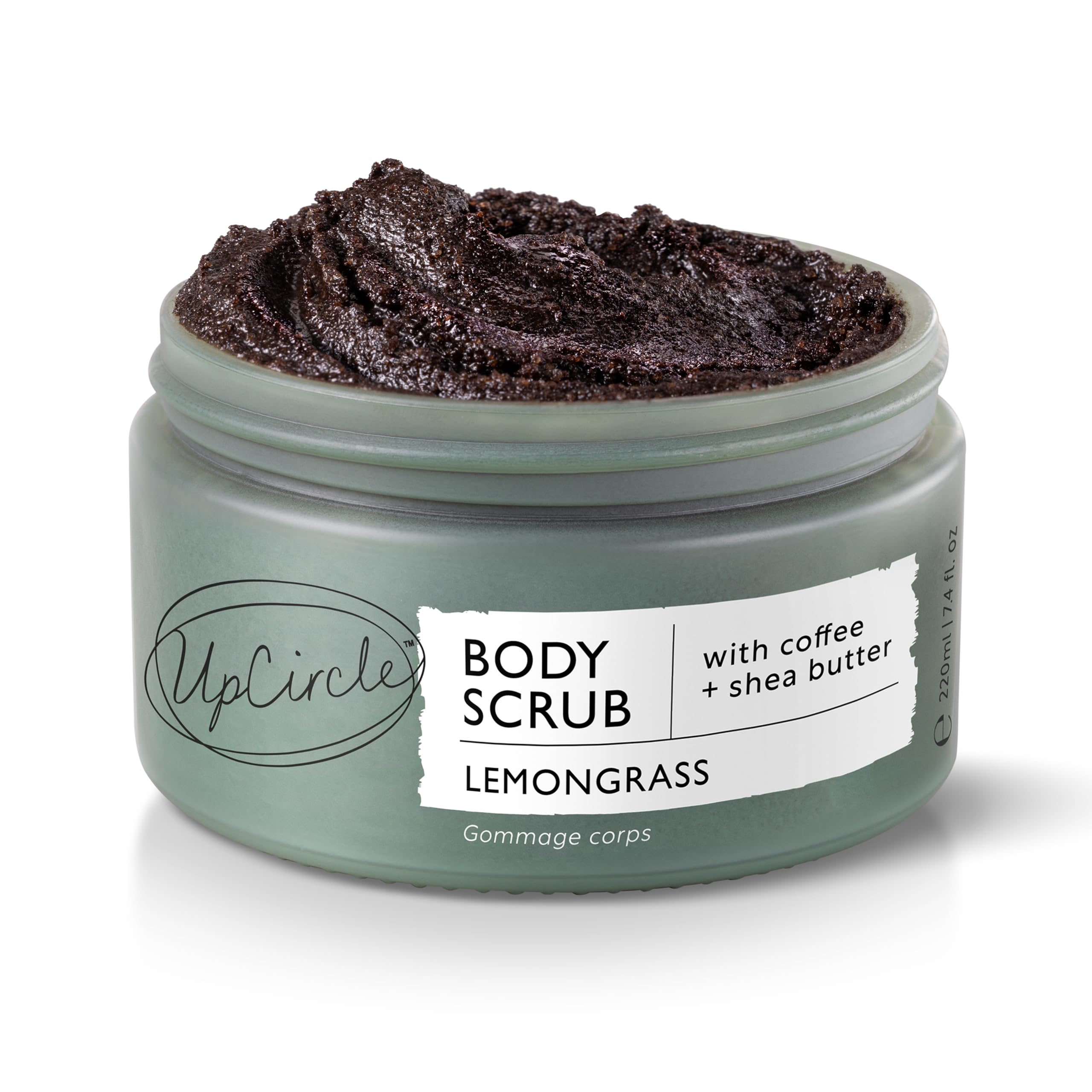 UpCircle Coffee Body Scrub with Lemongrass & Sea Salt - Vegan Exfoliator 220ml