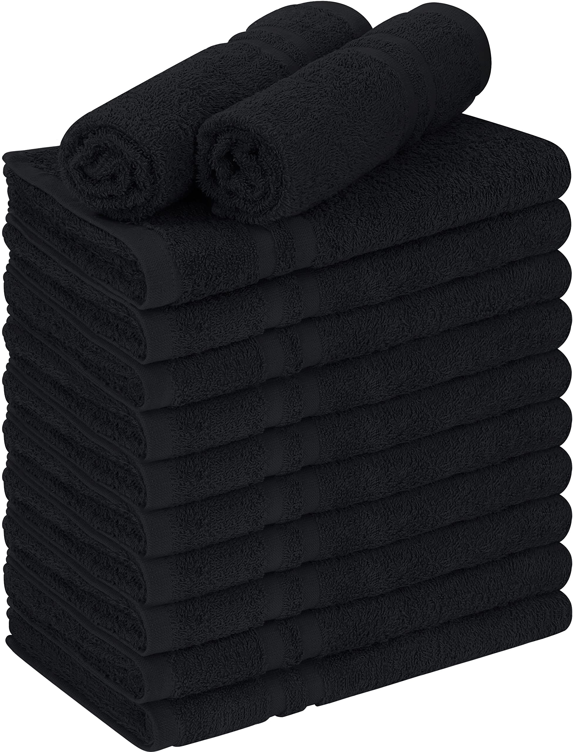 Utopia Towels Bleach Proof Cotton Salon Towels - 12 Pack Black (16x27")