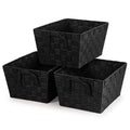 EHC Storage Baskets set of 3, Storage baskets for shelves, Storage Boxes Storage Organiser Hamper Basket, Black - image 1