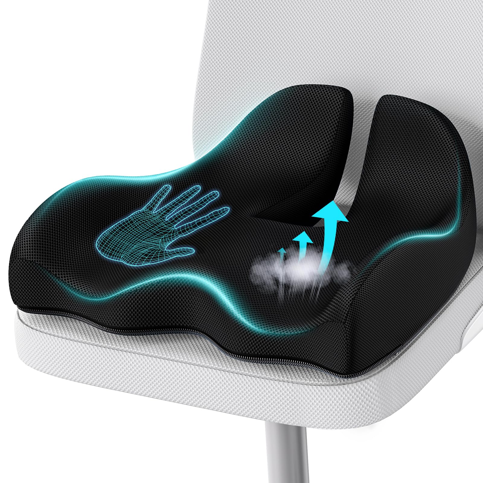 Memory Foam Seat Cushion – Ergonomic Coccyx Pad for Sciatica