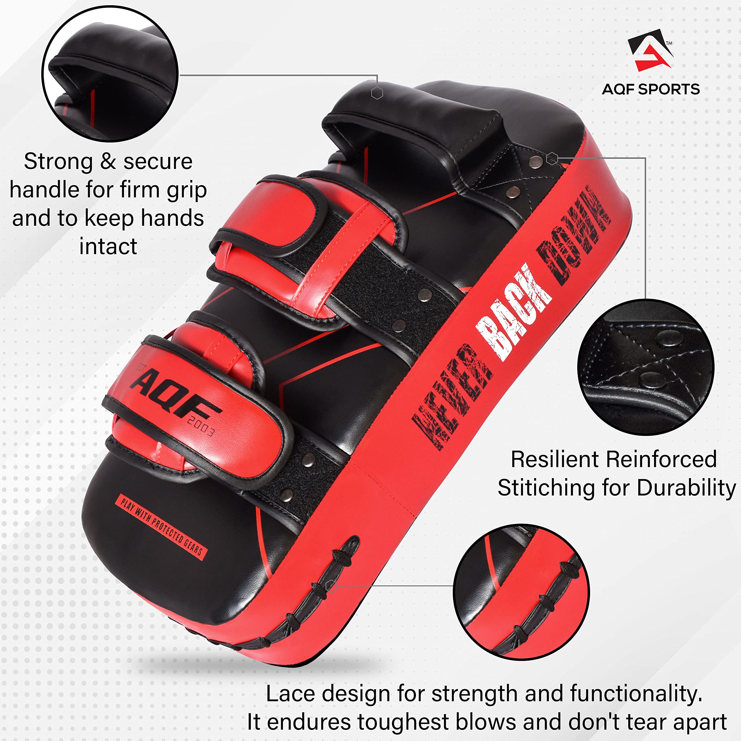 AQF Maya Hide Leather Curved Thai Kick Pads – MMA Strike Shield
