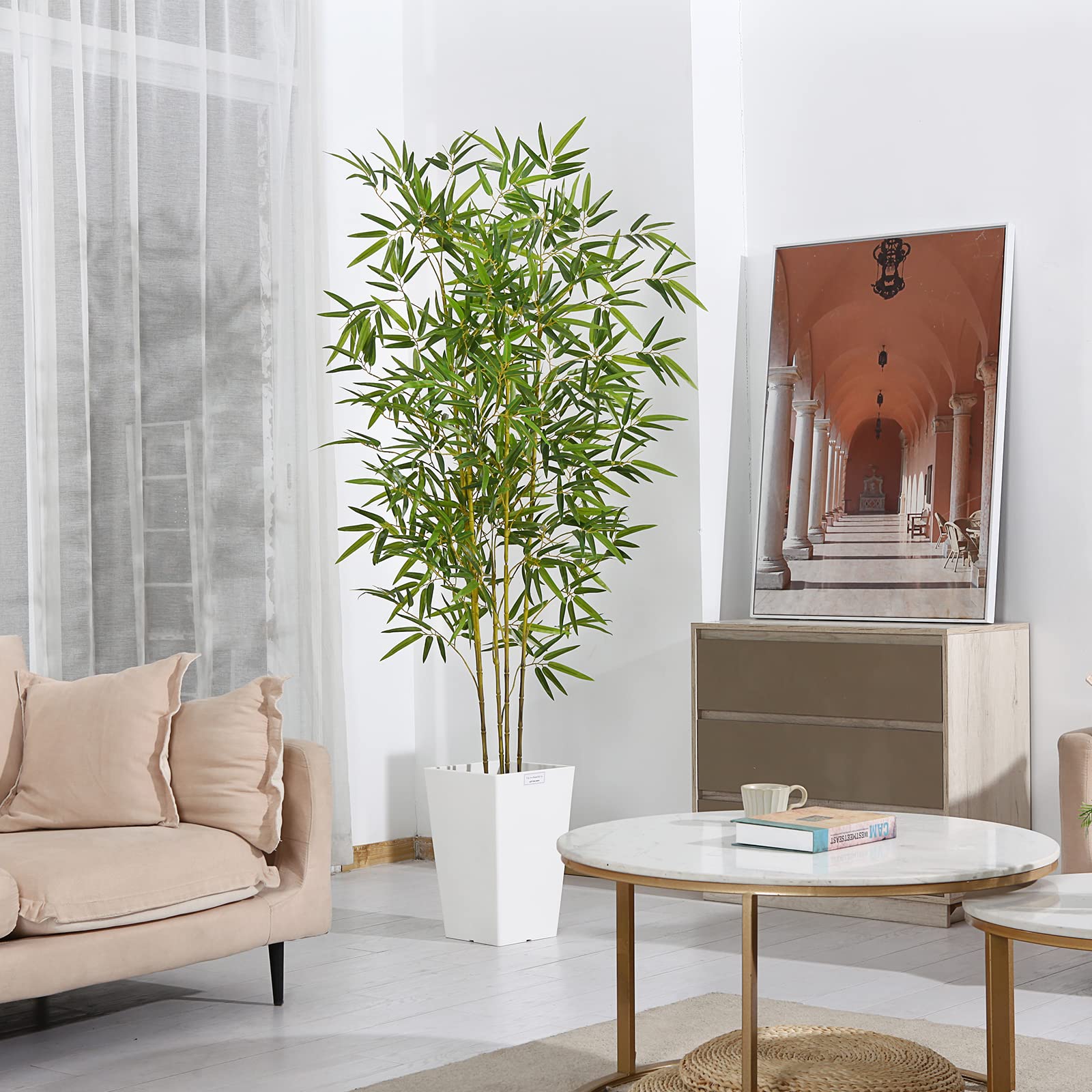 Kazeila 160cm Artificial Bamboo Tree | Tall Faux Plant with Pot & Basket