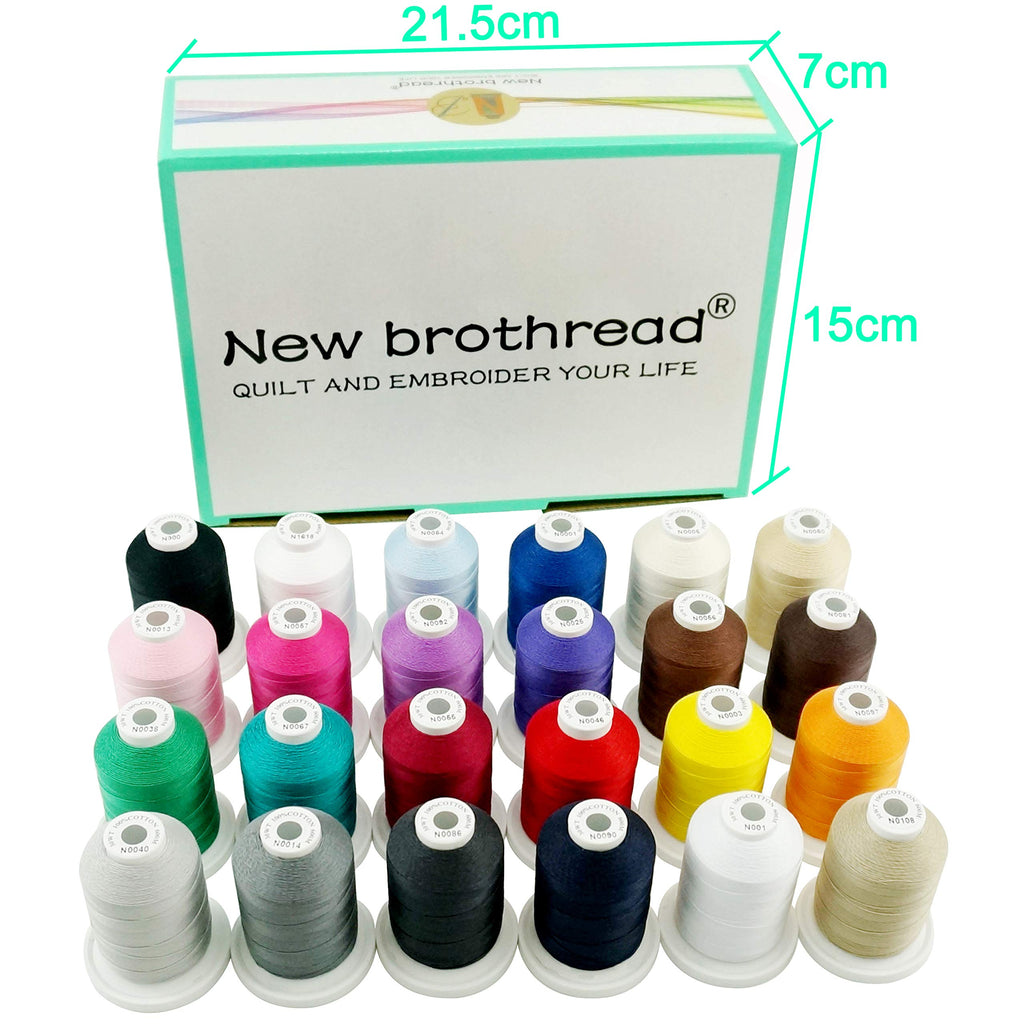 New brothread 24 Colors Mercerized Cotton Thread 30WT for Quilting