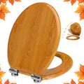 Angel Shield Natural Wooden Toilet Seat | Quiet Close Oak Yellow