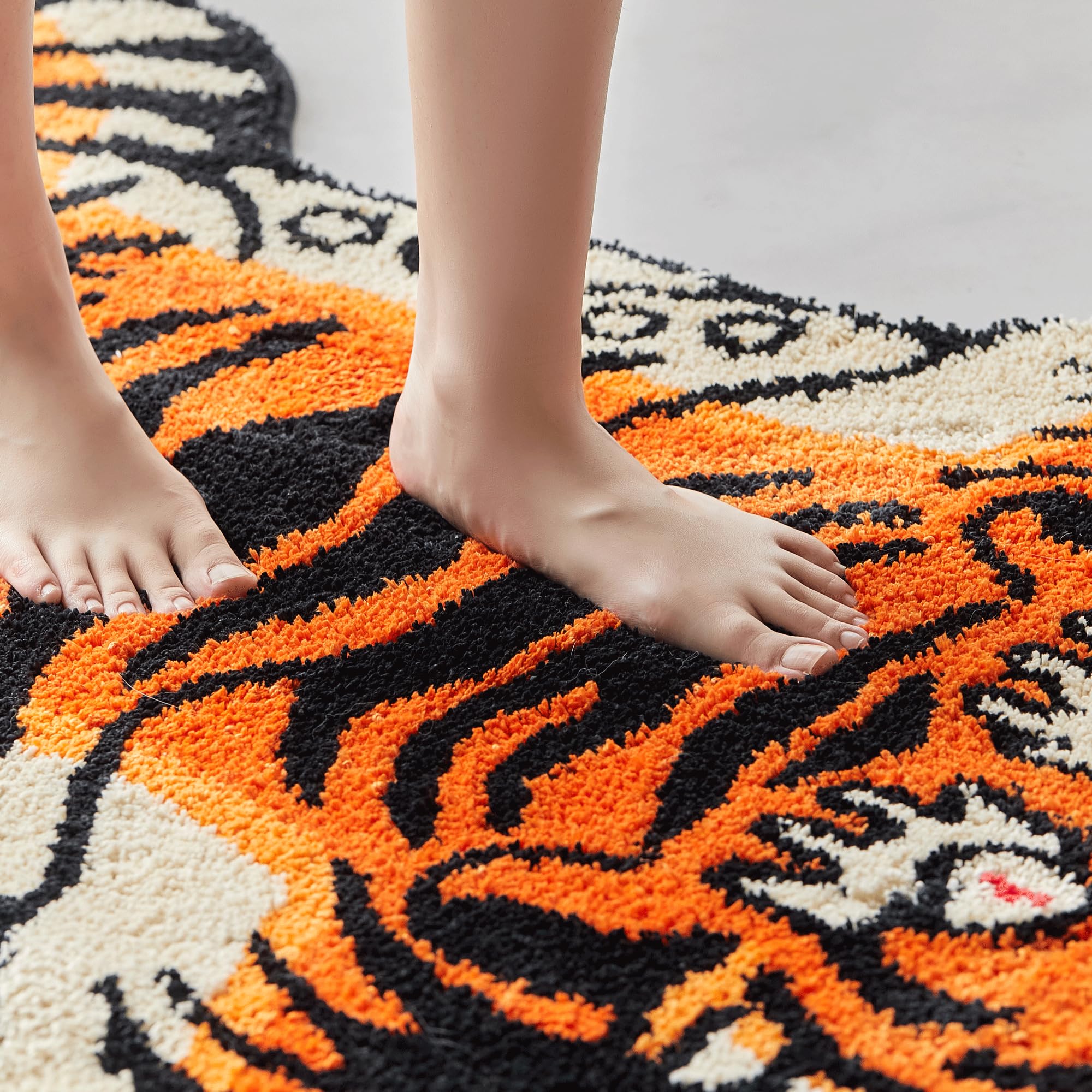 Tibetan Tiger Quilted Rug – Washable Non-Slip Long Pile Rug