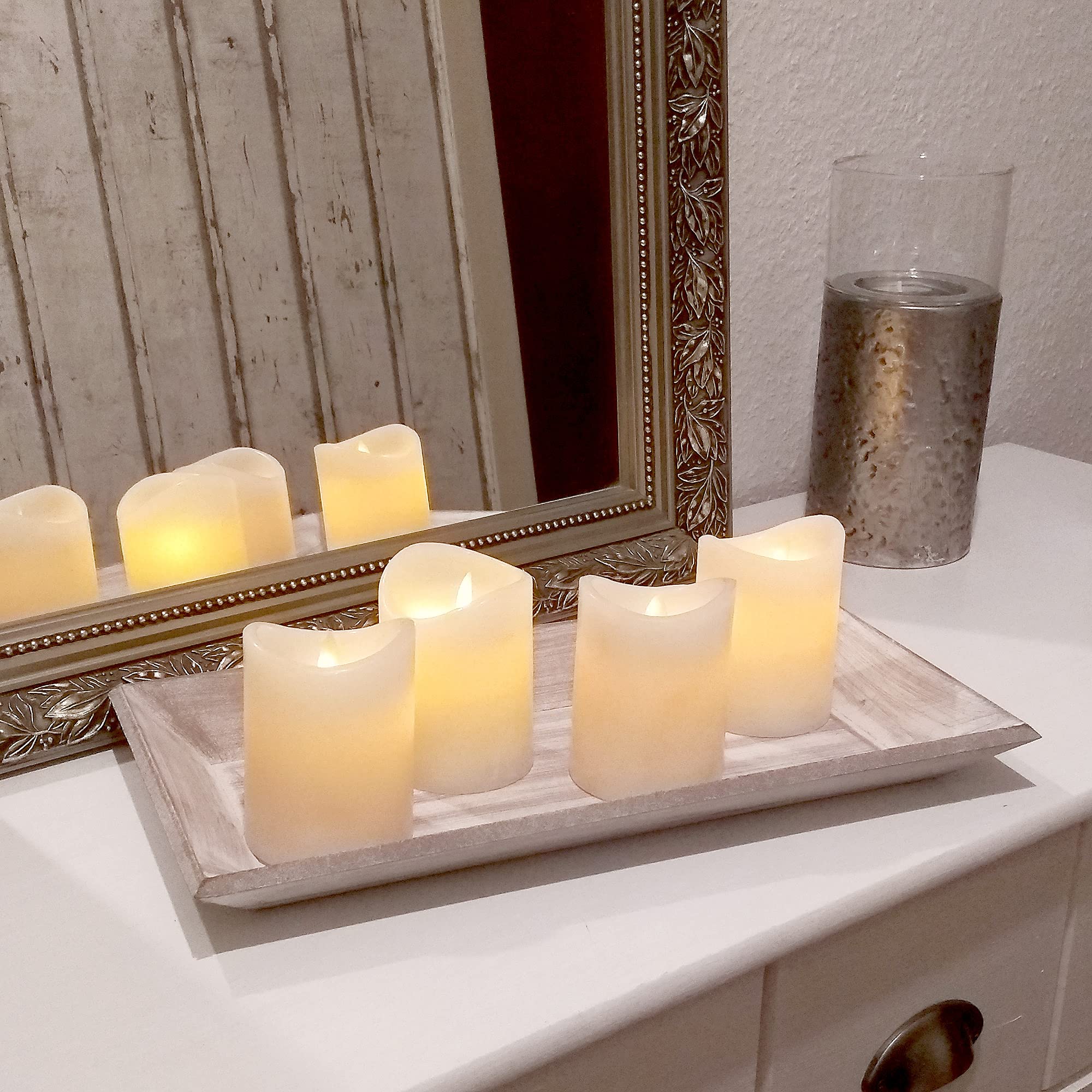ToCi LED Candles – Set of 4 Real Wax Flameless Candles with Timer