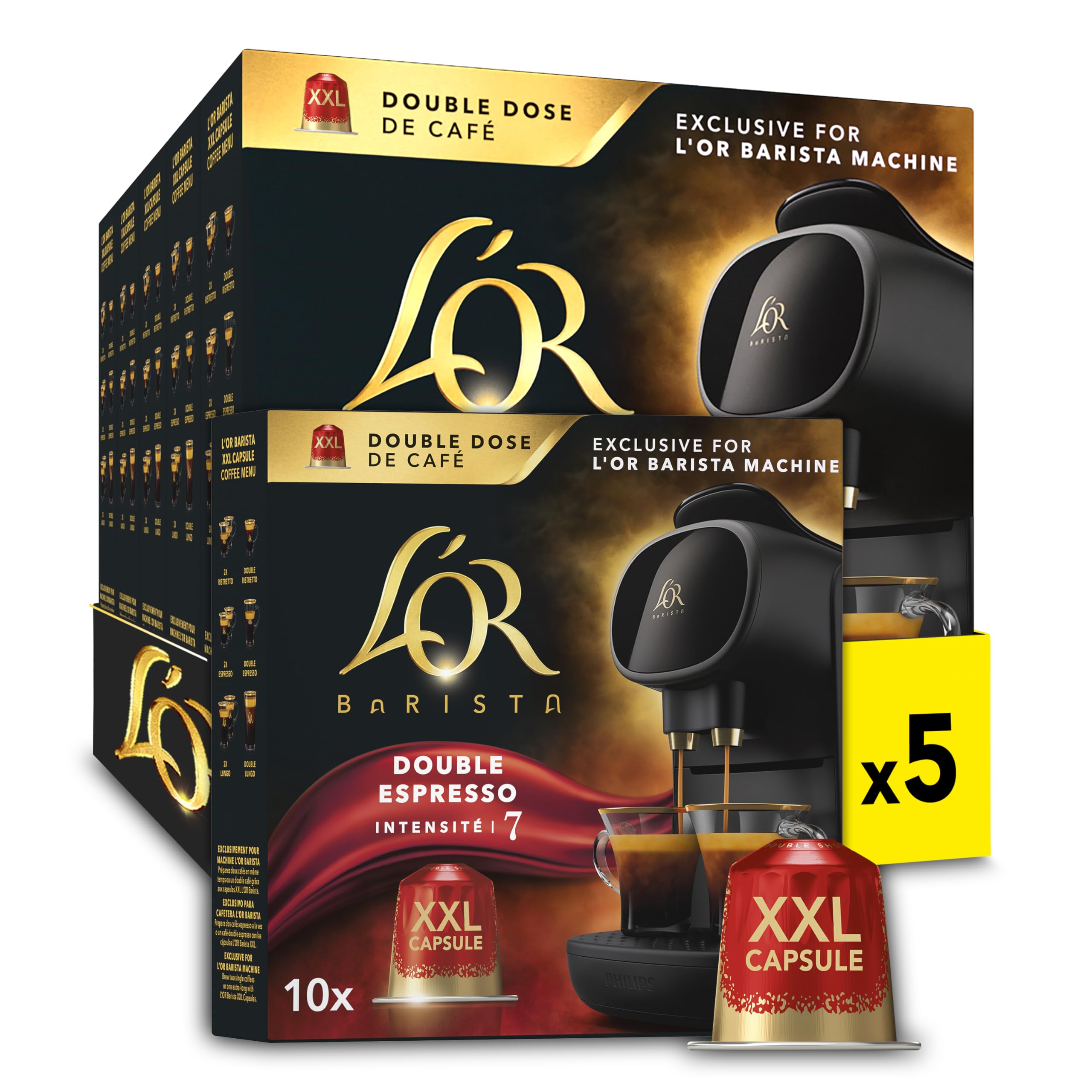L'OR Barista Splendente Coffee Capsules - Intensity 7 Aluminum Pods (50ct)