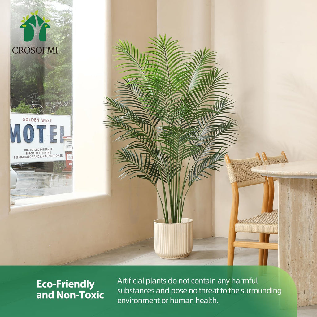 CROSOFMI 150cm Artificial Areca Palm Tree | Faux Tropical Indoor Plant