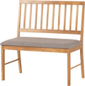 Seconique Austin Dining Bench – Oak Effect & Grey Fabric Seating