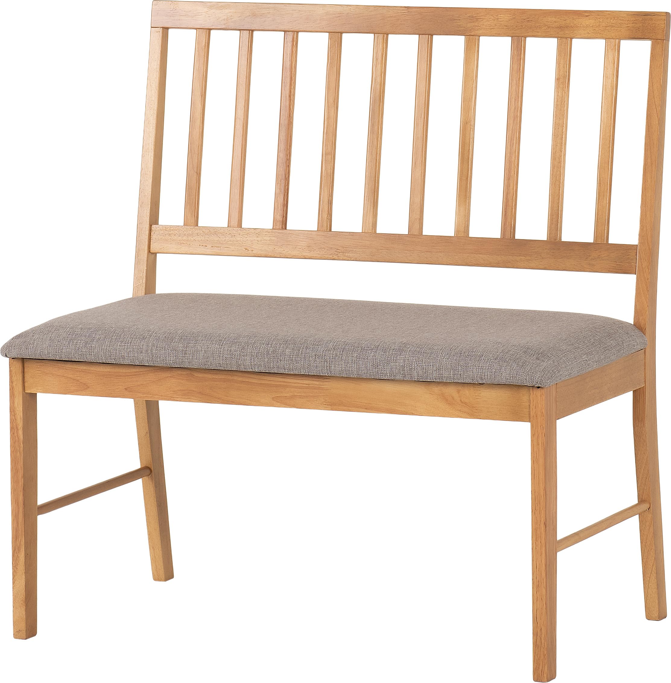 Seconique Austin Dining Bench – Oak Effect & Grey Fabric Seating