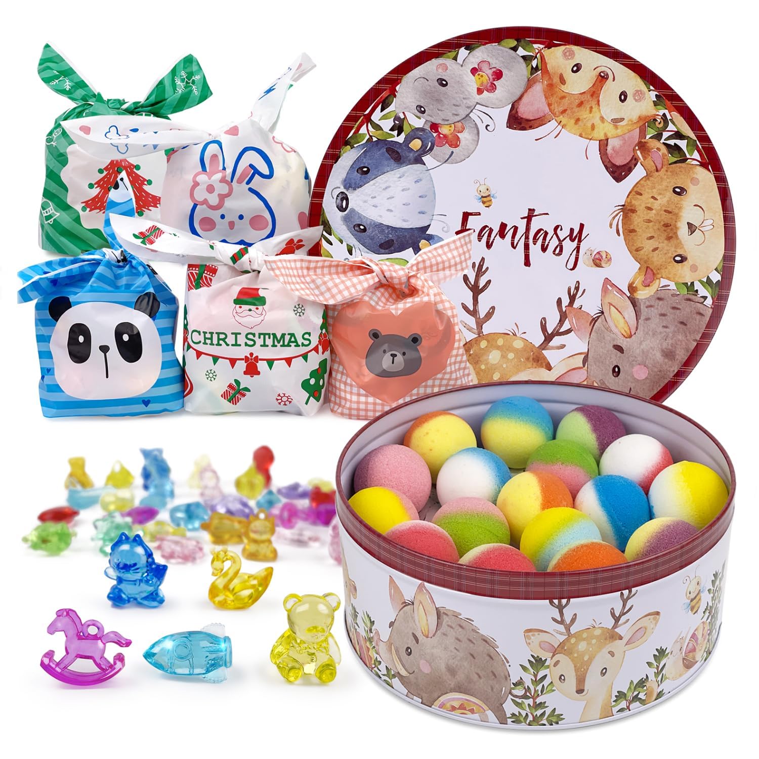 Jolof Store Kids Bath Bombs with Surprise Crystal Toys - 34 Piece Gift Set