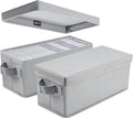 UENTIP CD Storage Box - Pack of 2 Media Organizer for 165 Discs - Grey