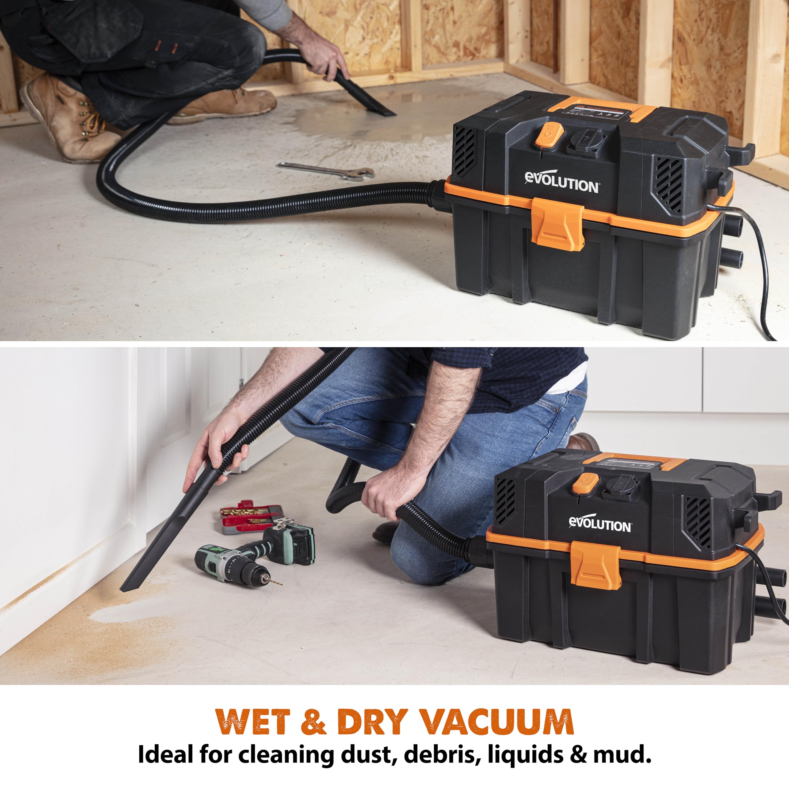 Evolution R15VAC Wet and Dry Vacuum Cleaner | Portable Dust Extractor