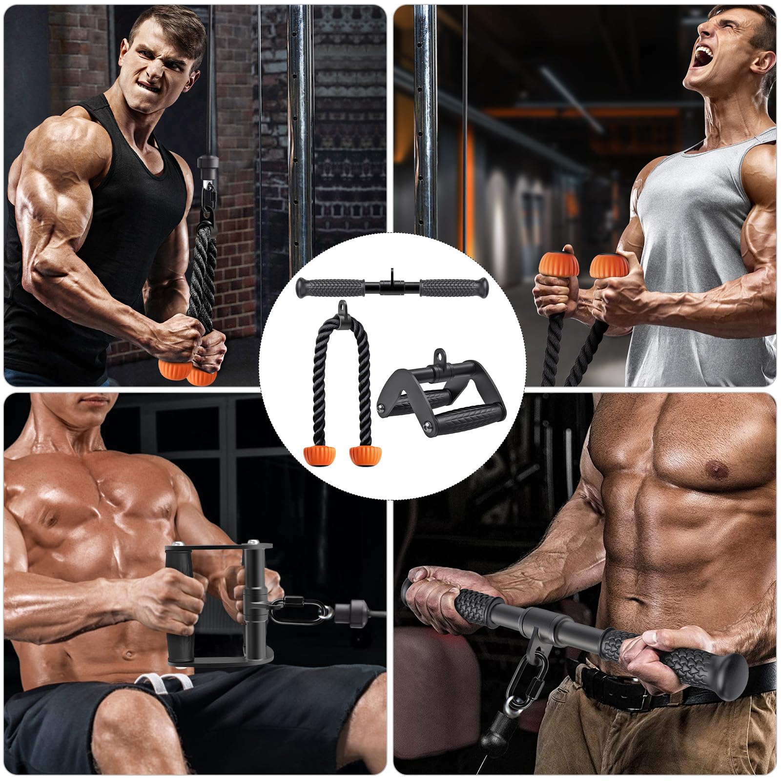 LAT Pulldown & Tricep Rope Home Gym Cable Attachments