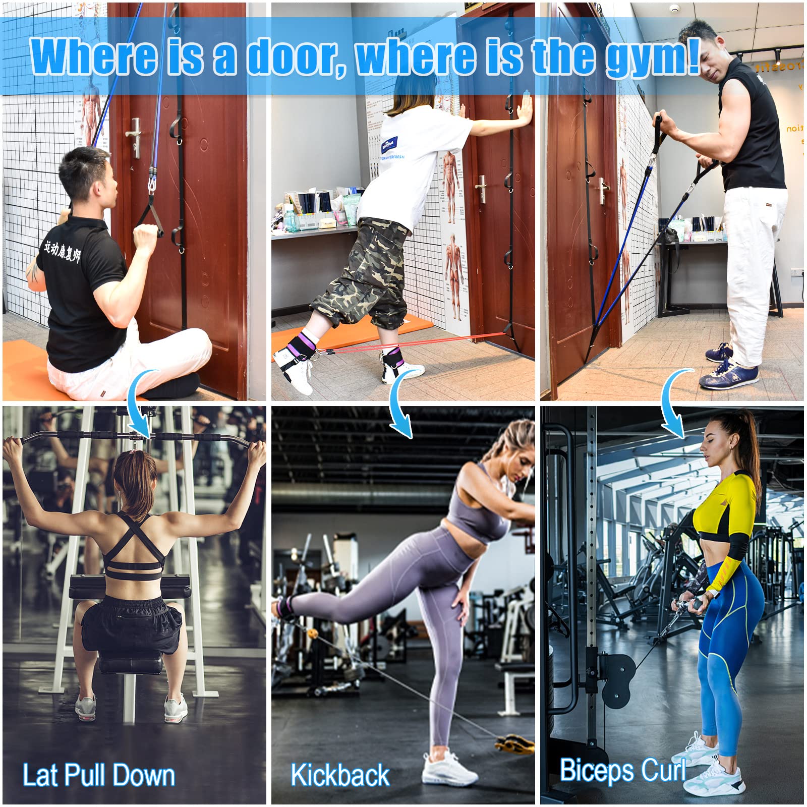 Brebebe Door Anchor Strap | 5-Point Multi-Anchor Home Gym Fitness Attachment