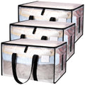Yafe 3 Pack Large Clothes Storage Bags with Lids, 91L Clear Moving Boxes - image 1