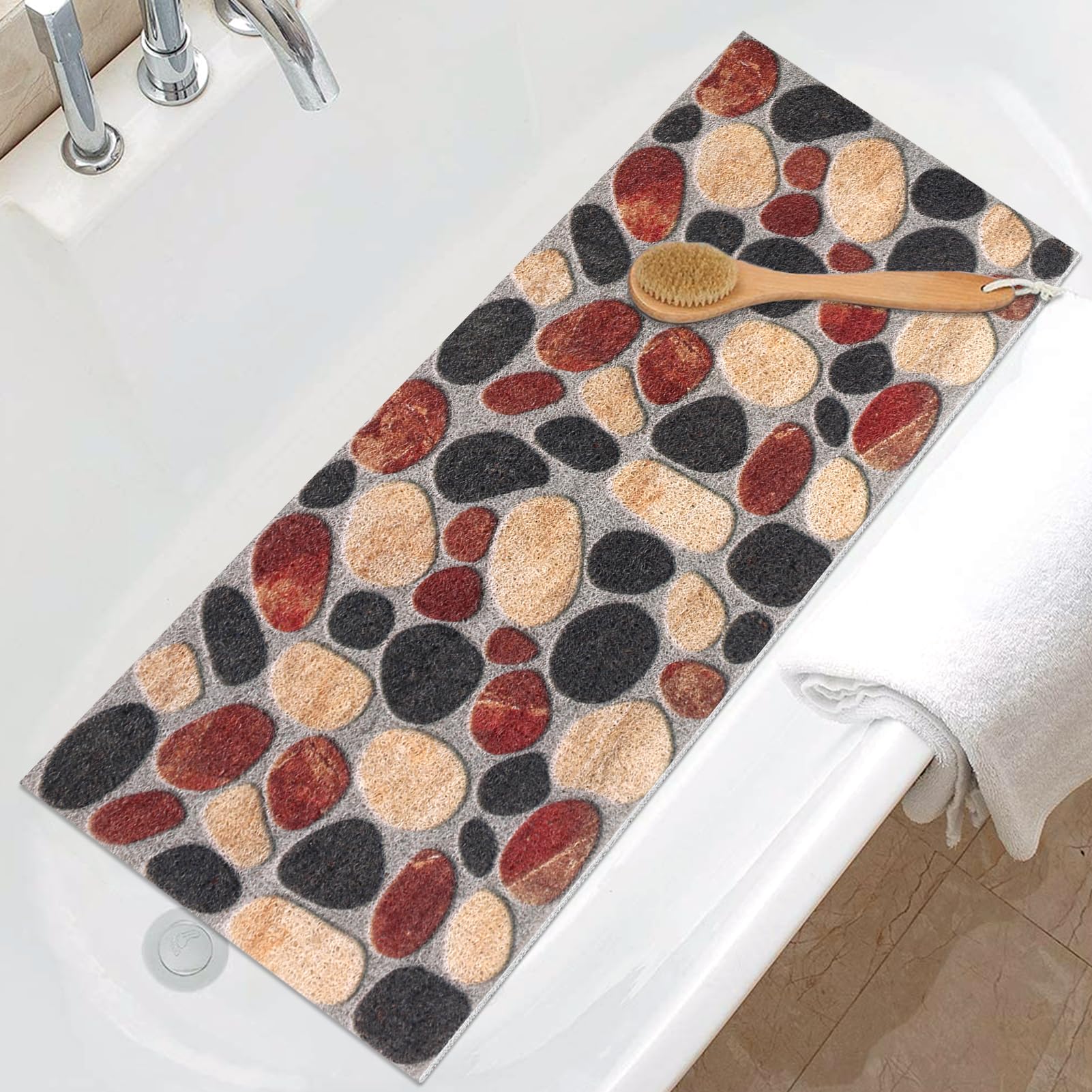Extra Long Loofah Bath Mat – Non-Slip Anti-Mould Shower Rug