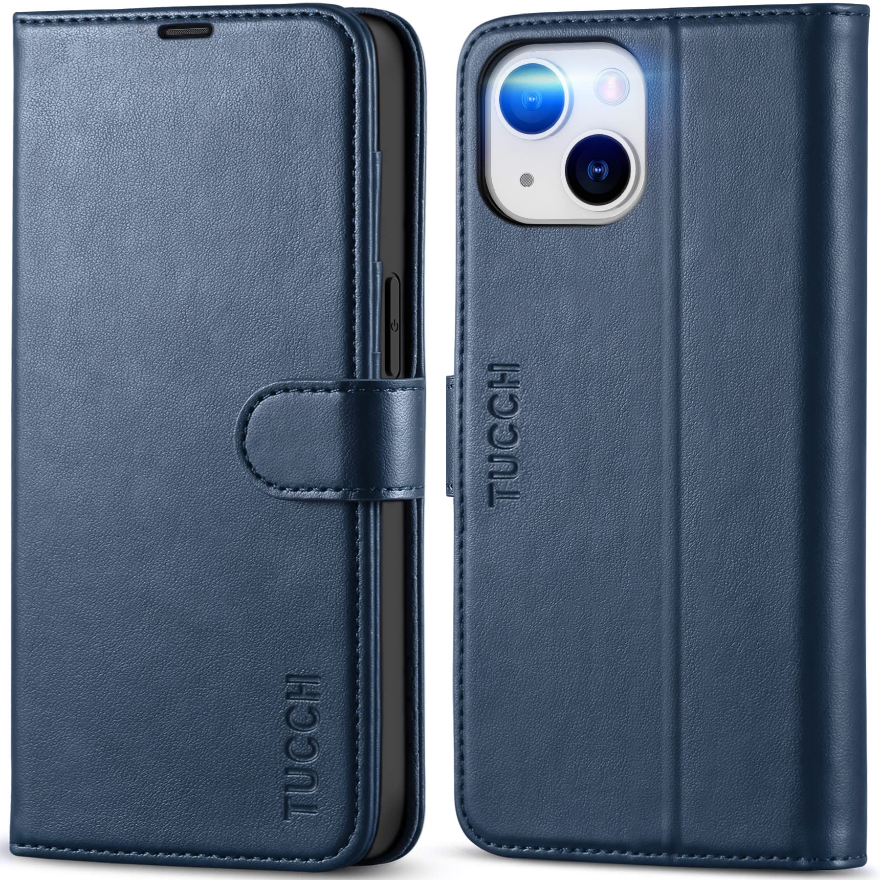TUCCH iPhone 14 Wallet Case – RFID Blocking PU Leather Flip Cover