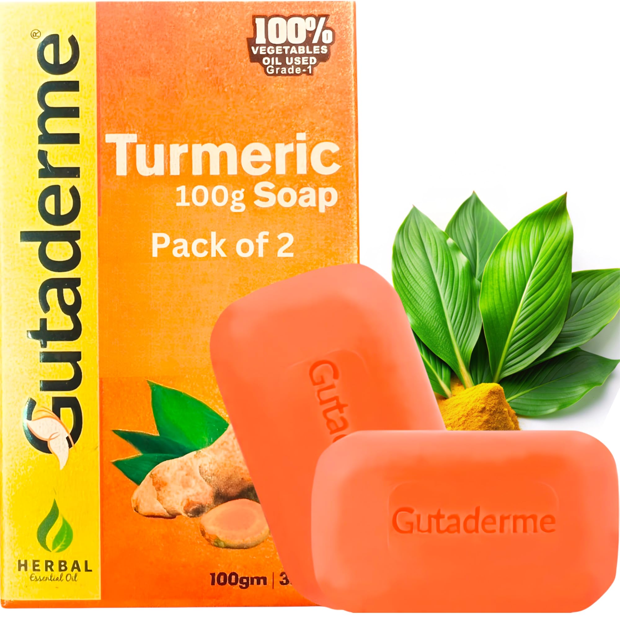 Turmeric Soap Bar 2-Pack | Honey & Ginger Face & Body Soap