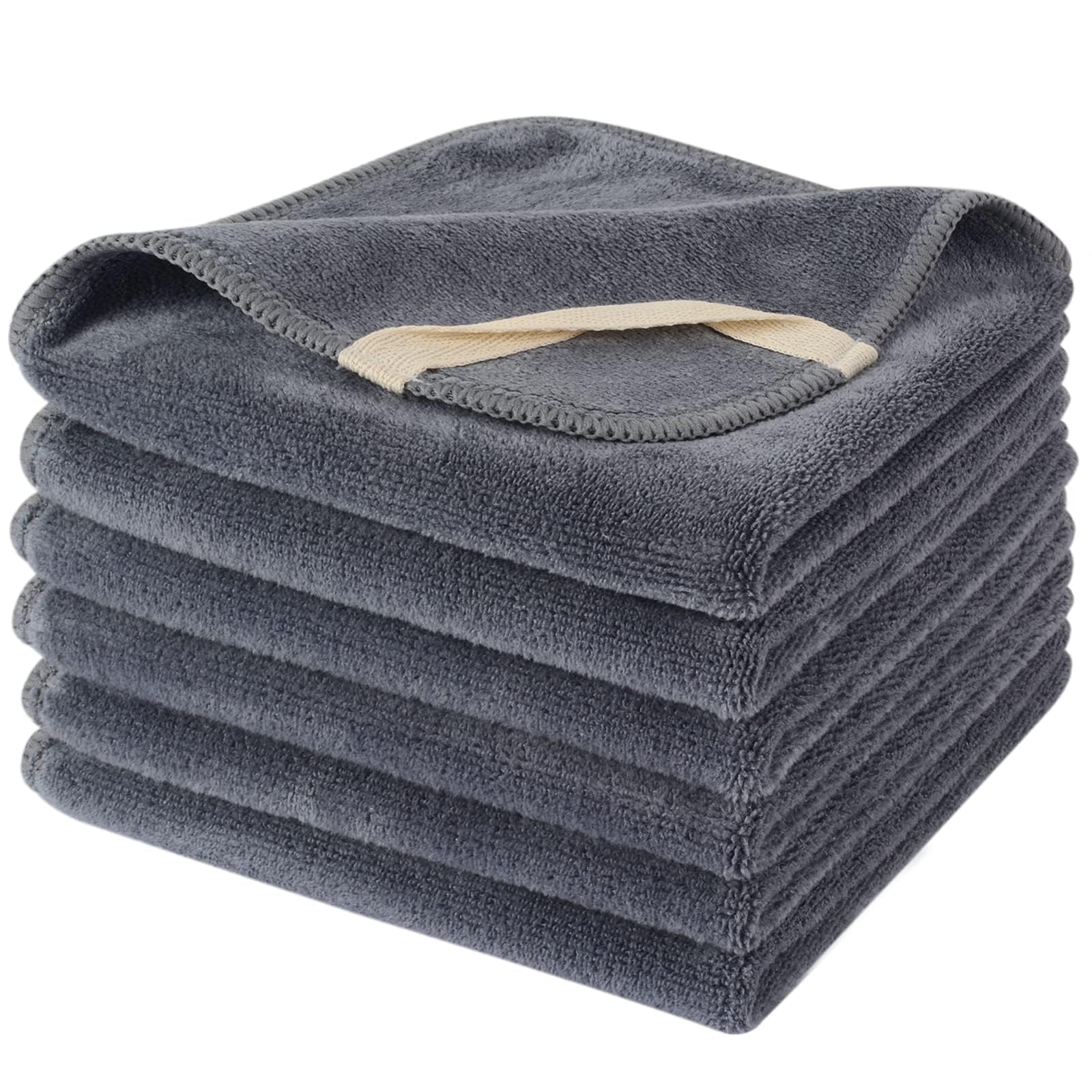SINLAND Microfiber Facial Cloths – Soft Makeup Remover Washcloths, 12x12