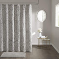 Madison Park Odette Jacquard Shower Curtain – Silver Damask Medallion