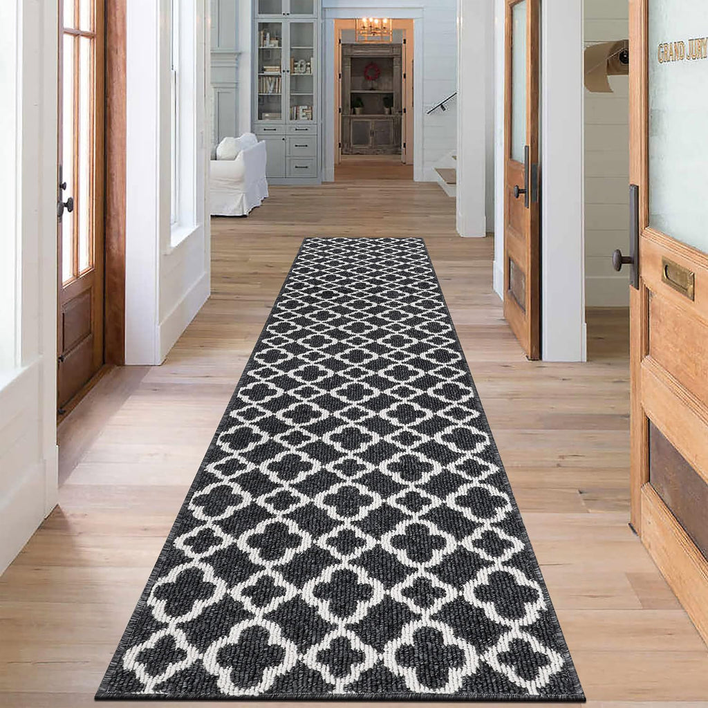 SHACOS Non-Slip Hallway Runner Rug | 60x300cm Washable Geometric Carpet