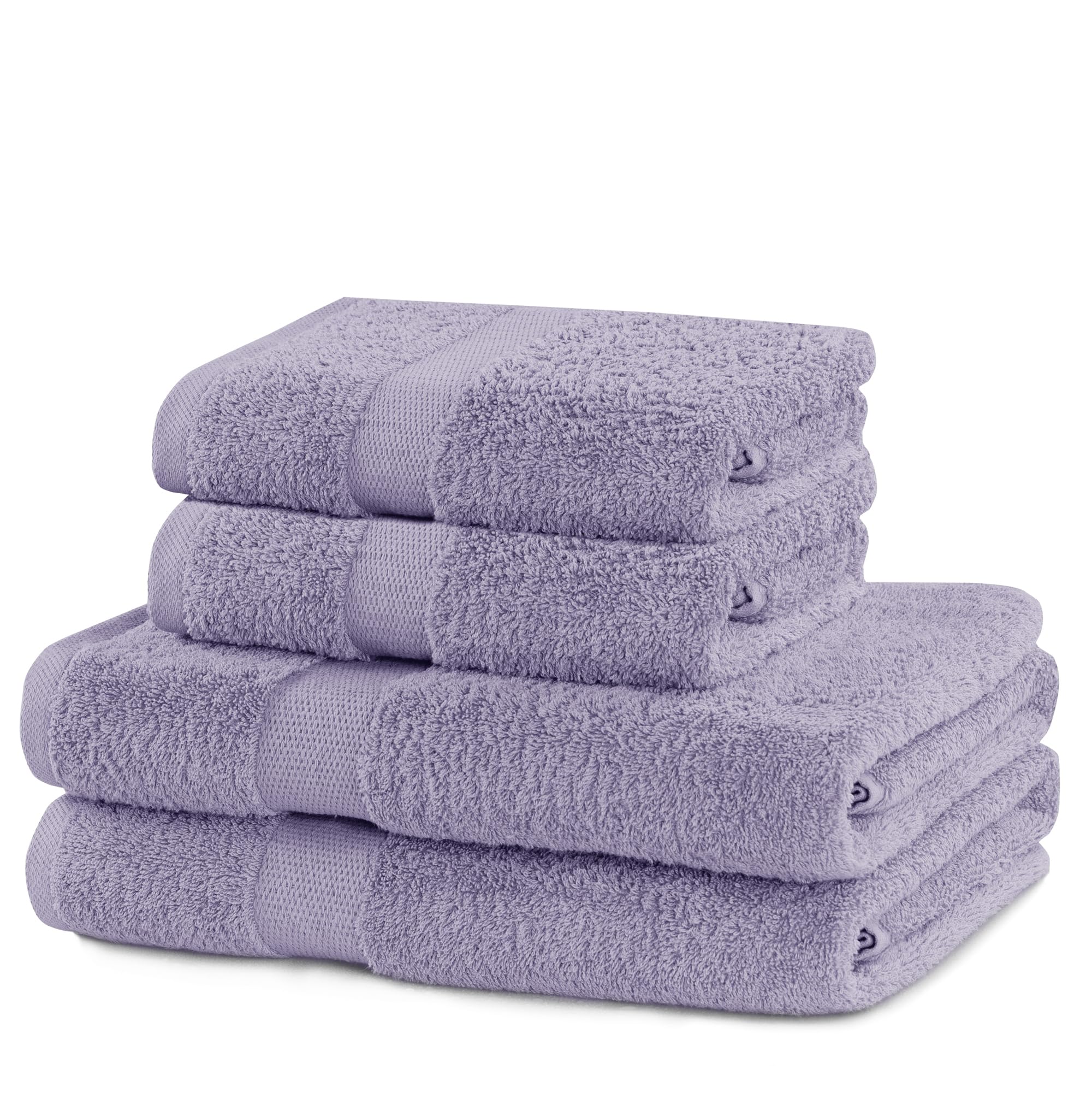 DecoKing Marina 4-Piece Cotton Bath Towel Set - 525 g/m² Purple
