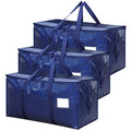 3 Pack 90L Moving Bags with Wrap-Around Handles and Reinforced Bottom, Blue - image 1