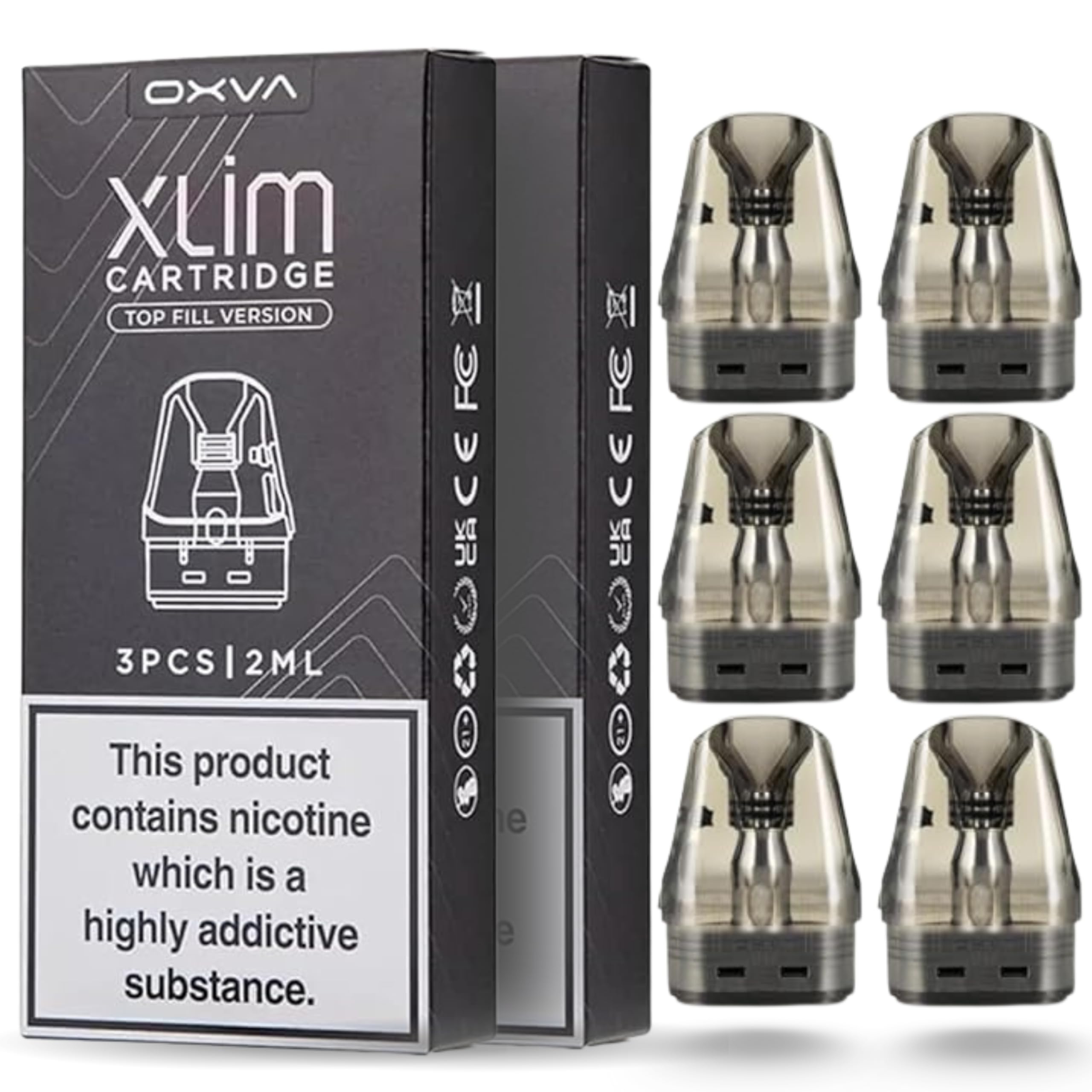 OXVA Xlim V3 Replacement Pods – 2ml Top Fill Cartridges (6 Pack)