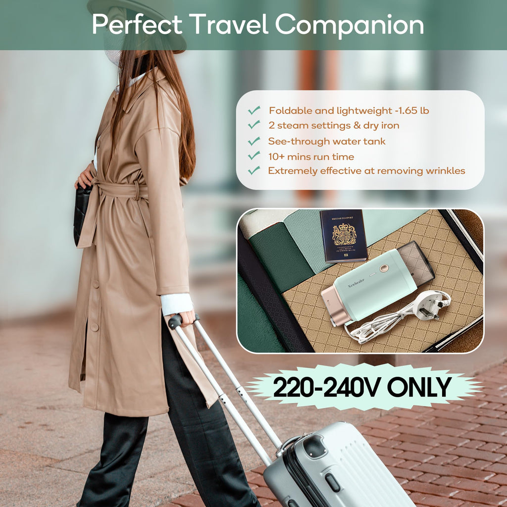 Newbealer Handheld Clothes Steamer - 1200W Portable Travel Garment Steamer