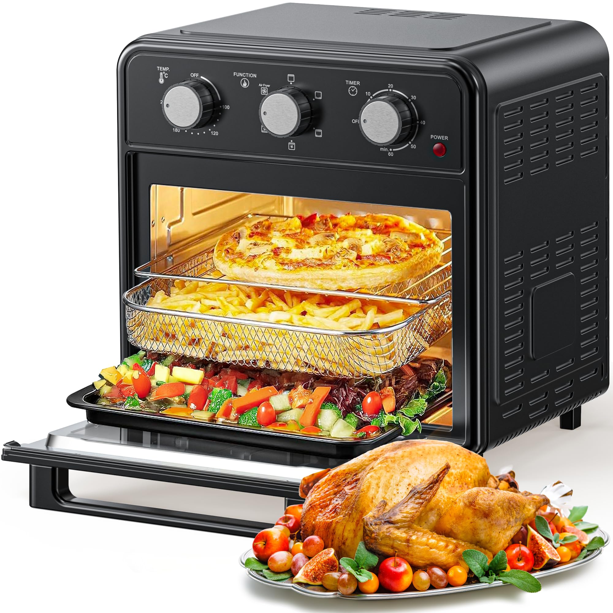 24L Air Fryer Oven – 6-in-1 Convection Oven with Rotisserie