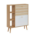 BAÏTA LEIKA shoe cabinet, patterns and oak effect, 80cm - image 1