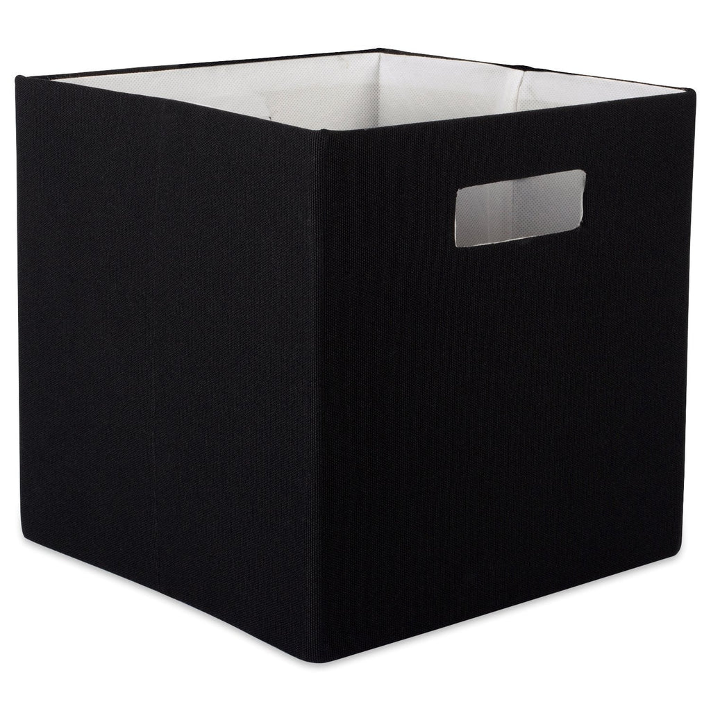 DII Collapsible Polyester Storage Cube, Solid, Lightweight and Durable, Small Square, 11x11x11", Black