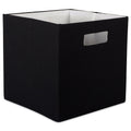 DII Collapsible Polyester Storage Cube, Solid, Lightweight and Durable, Small Square, 11x11x11", Black