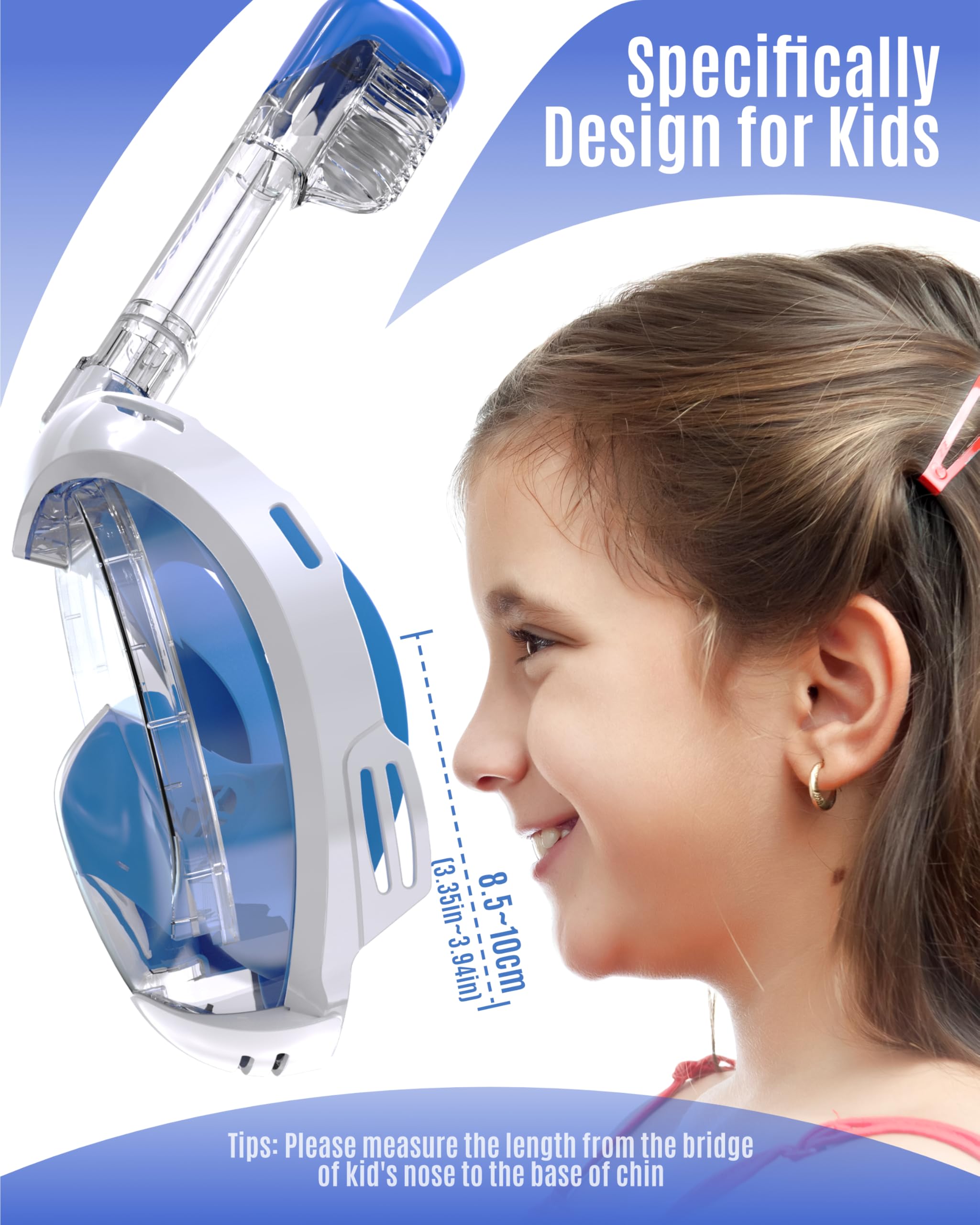 G2RISE Kids Full Face Snorkel Mask – 2 Pack Anti-Fog Panoramic Snorkel Set