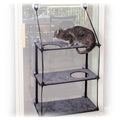 K&H Pet Products EZ Mount Triple Stack Window Cat Perch - Gray, 3 Levels