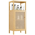 vovala Bamboo Bathroom Floor Cabinet – Rattan Storage Organizer Rack