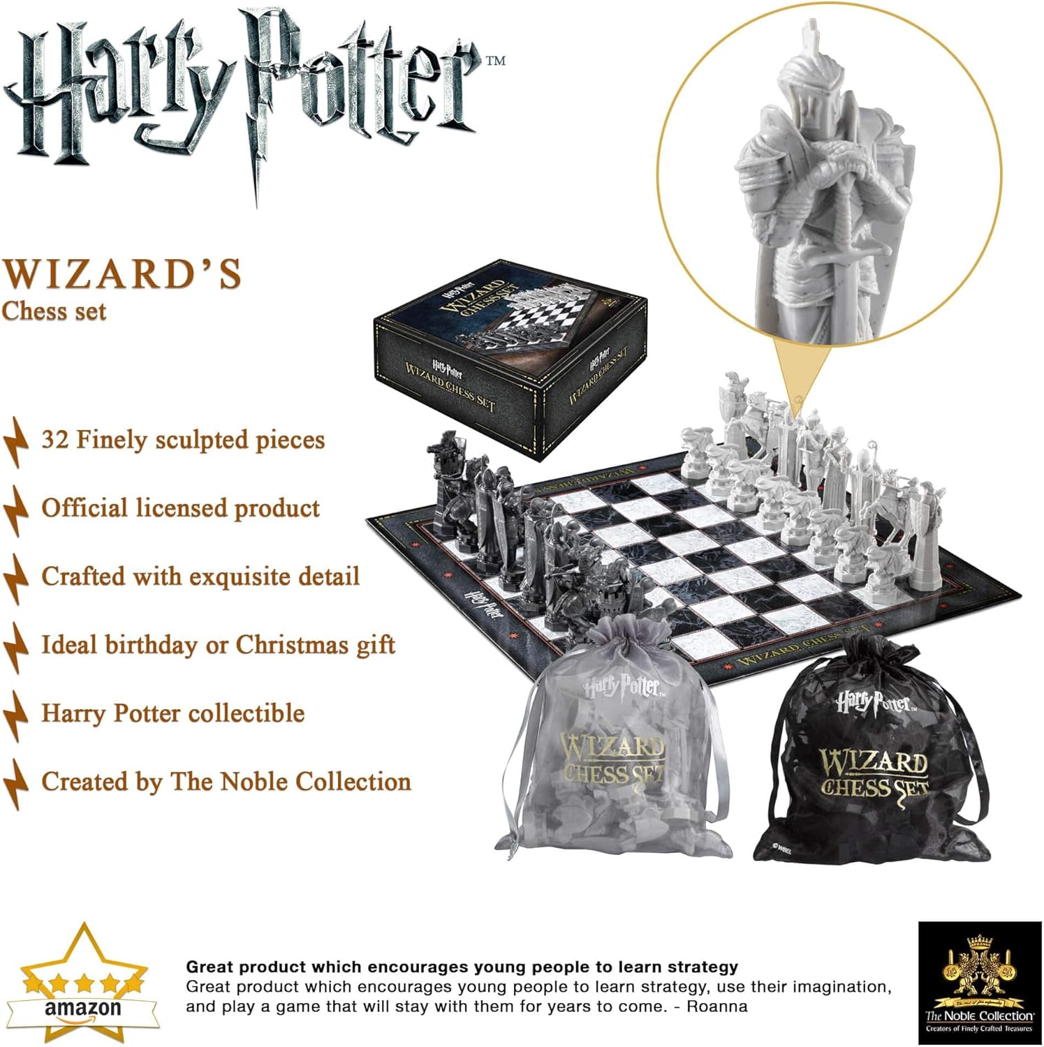 The Noble Collection Harry Potter Wizard Chess Set | Movie Prop Replica