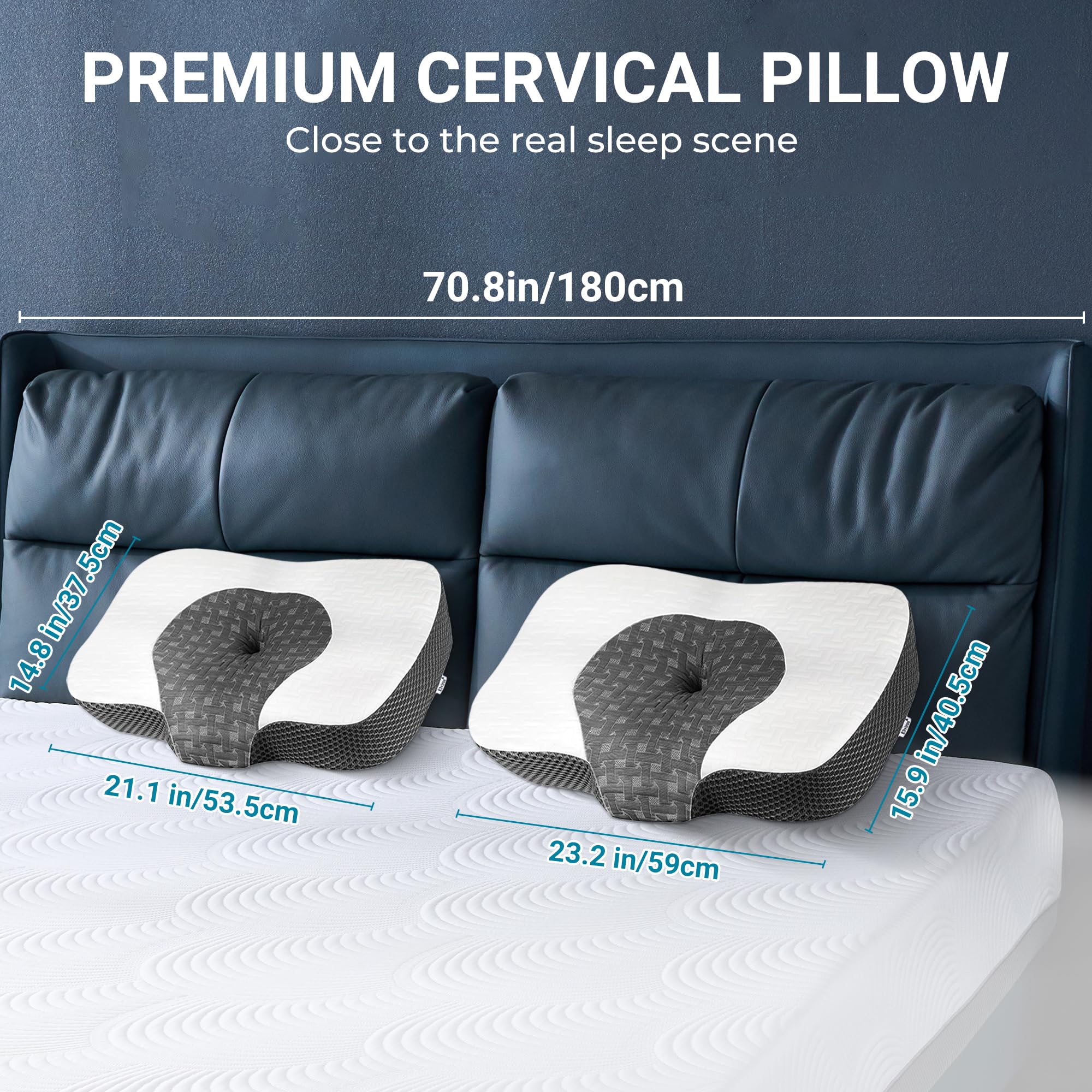 Elviros Cervical Memory Foam Neck Pillow | Adjustable Orthopedic Support