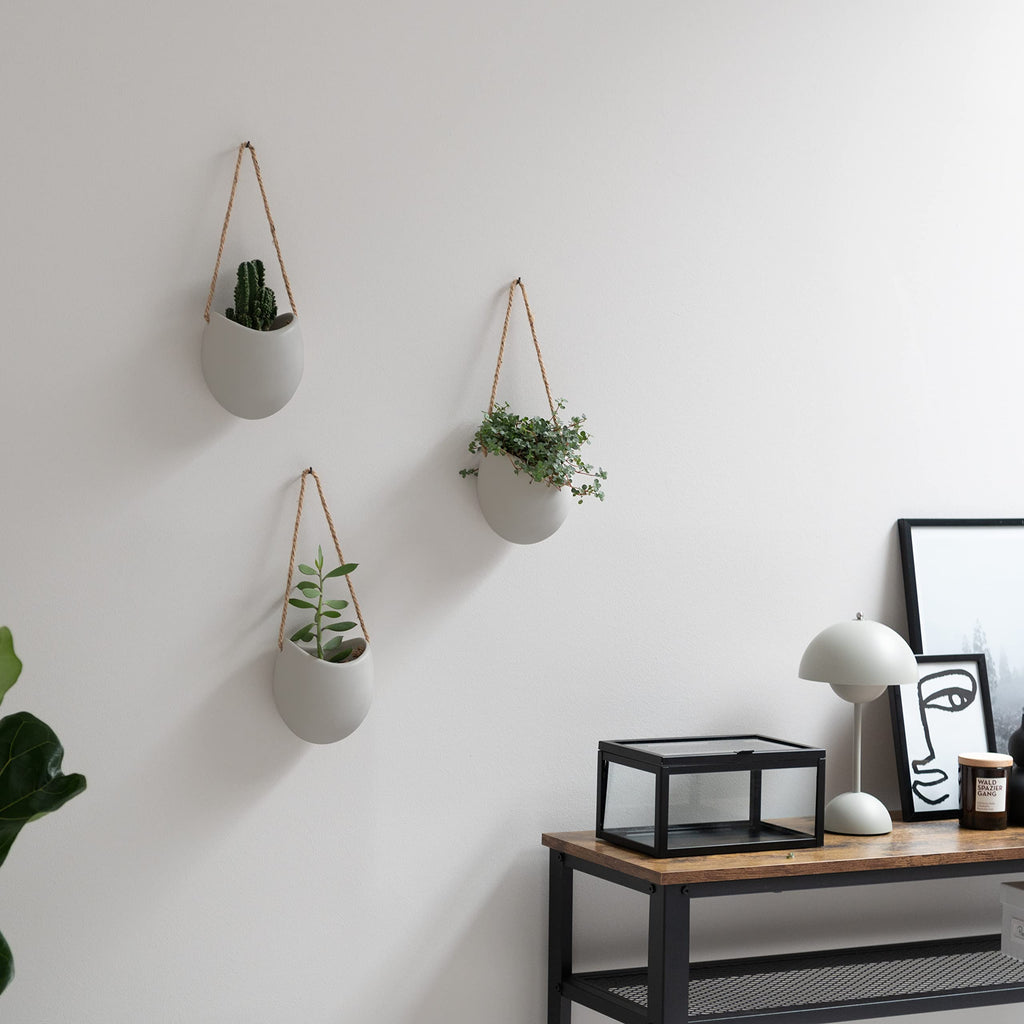 Kazai Ellie Hanging Ceramic Wall Planters – 3 Piece Set for Succulents