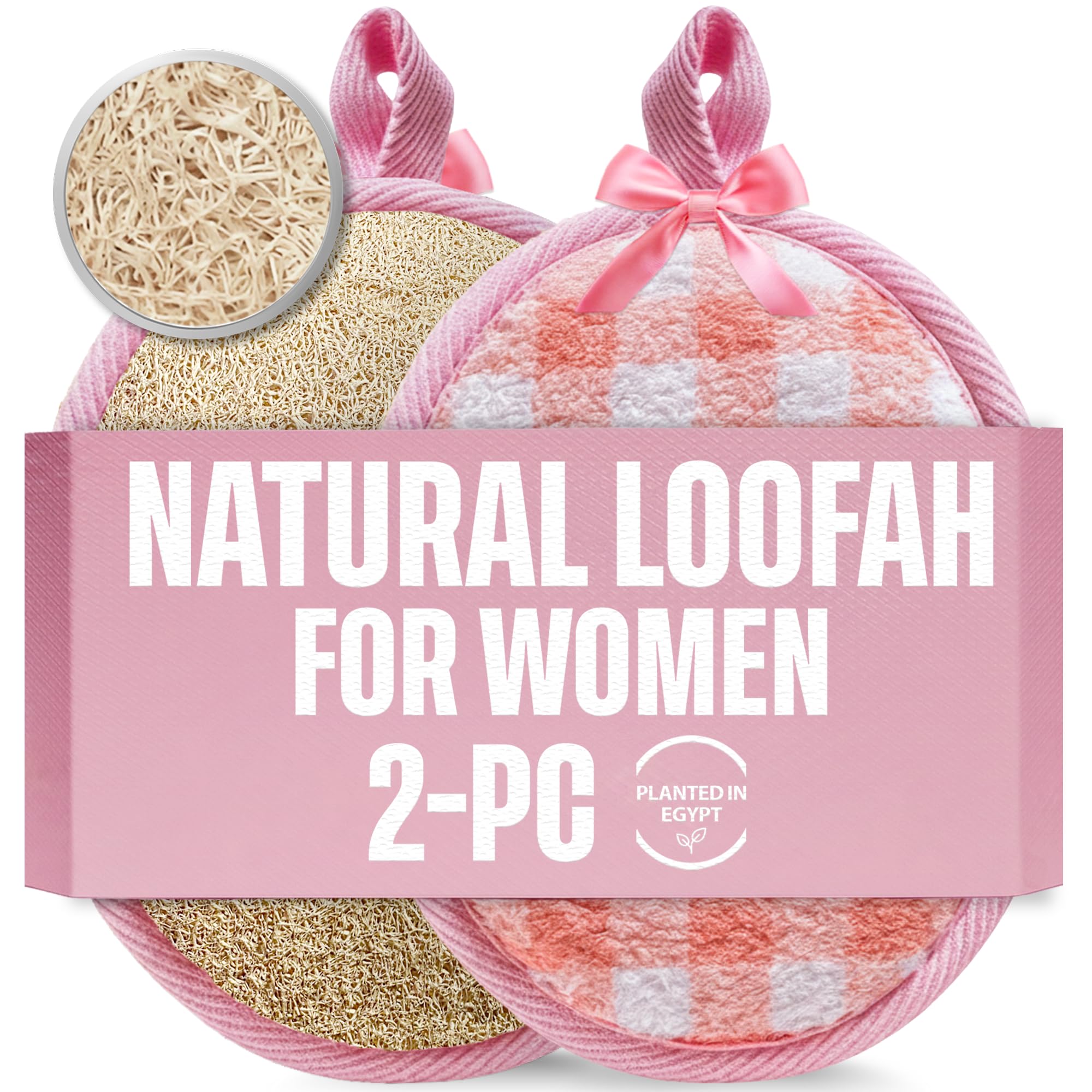 Jolof Store Natural Egyptian Loofah Exfoliating Body Scrubber Pads